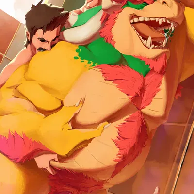 bowser, luigi (mario bros, nintendo) created by true pengon