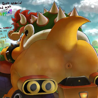 bowser (mario bros, mario kart) created by spikysketches