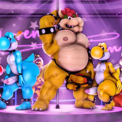 bowser, moonwulf (character) (mario bros, mythology) created by moonwulf