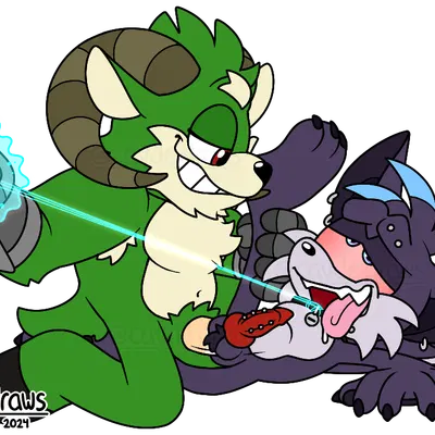 brandon the wolf, fan character, ornn the ram (sega, sonic the hedgehog (series)) created by caydedraws