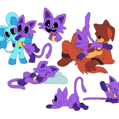 bubba bubbaphant, catnap (poppy playtime), dogday (poppy playtime) (mob entertainment, poppy playtime) created by pachi rizuu