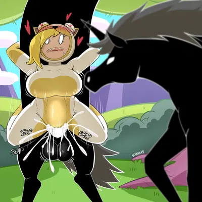 cake the cat, cakesuit, fionna the human (adventure time, cartoon network) created by spakka5