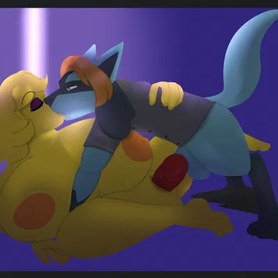 chica (fnaf), chiku (cryptiacurves), dex sage (fidesbrunel) (five nights at freddy's, fredina's nightclub) created by wolfbaloo