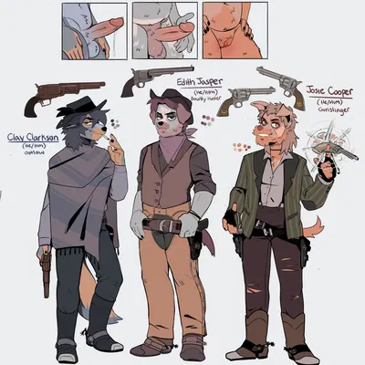 clay (sparkibarki), edith (sparkibarki), josie (sparkibarki) created by sparkibarki