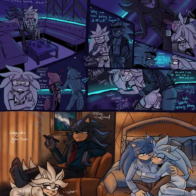 clutch the opossum, espio the chameleon, mephiles the dark (archie comics, idw publishing) created by ninelivesaved