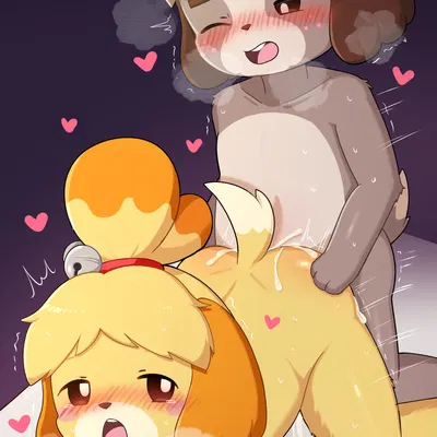 digby (animal crossing), isabelle (animal crossing) (animal crossing, nintendo) created by 0227