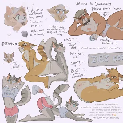 dorian zibowski, mitzi may, rocky rickaby (lackadaisy) created by scottdeer