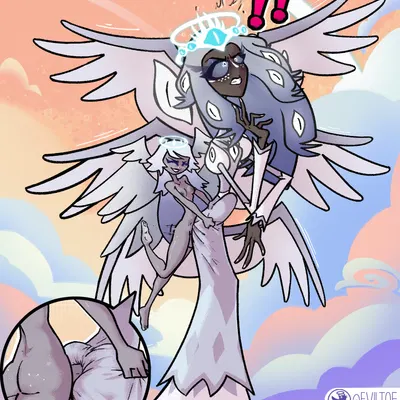 emily (hazbin hotel), sera (hazbin hotel) (hazbin hotel, hellaverse) created by eviltqf