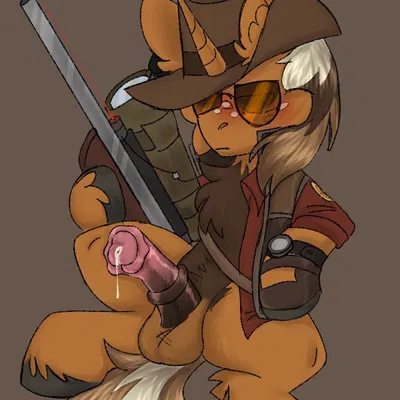 fan character, macchiato (231er34), sniper (team fortress 2) (hasbro, my little pony) created by severe acrophobia