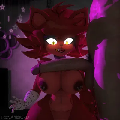 fexa (cryptiacurves), foxy (fnaf) (five nights at freddy's, fredina's nightclub) created by foxyartistc4d