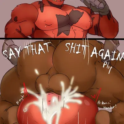 foxy (fnaf), freddy (fnaf) (five nights at freddy's, instant loss 2koma) created by cafeaubandage