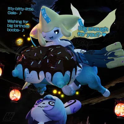 gale (raspberry-icey), milky (milkyeightysix) (nintendo, pokemon) created by milkyeightysix