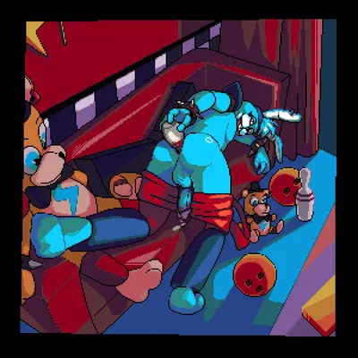 glamrock bonnie (fnaf) (five nights at freddy's, five nights at freddy's: security breach) created by bunnysuitconman