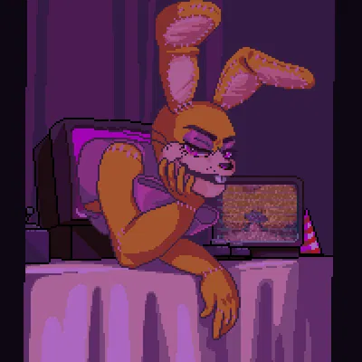 glitchtrap (five nights at freddy's, five nights at freddy's: help wanted) created by bunnysuitconman
