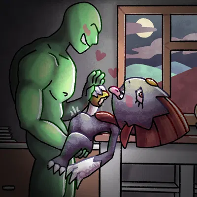 gluttonous weavile gf (oosah), unreasonably buff anon (oosah) (nintendo, pokemon) created by oosah