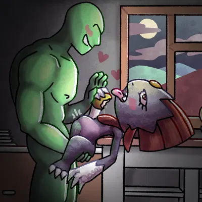 gluttonous weavile gf (oosah), unreasonably buff anon (oosah) (nintendo, pokemon) created by oosah