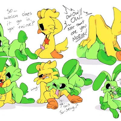 hoppy hopscotch, kickinchicken (mob entertainment, poppy playtime) created by pachi rizuu