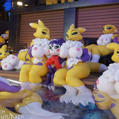 impmon (bacn), renamon (bacn) (bandai namco, digimon) created by bacn