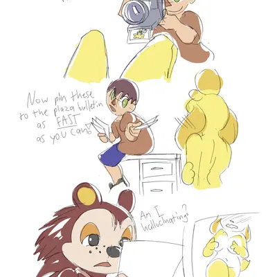 isabelle (animal crossing), sable able, villager (animal crossing) (animal crossing, nintendo) created by wagooga