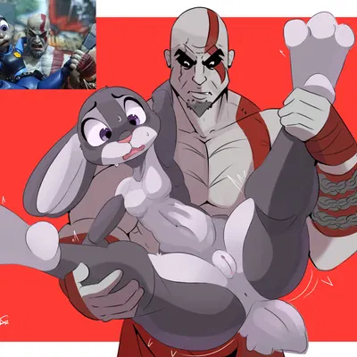 judy hopps, kratos (disney, god of war) created by fr4annx