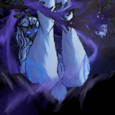 kindred (lol), lamb (lol) (league of legends, riot games) created by bamhalazam