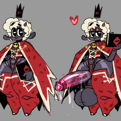 lamb (cult of the lamb), red crown (cult of the lamb) (cult of the lamb, massive monster (studio)) created by dedoggyskullz, wkkeezy