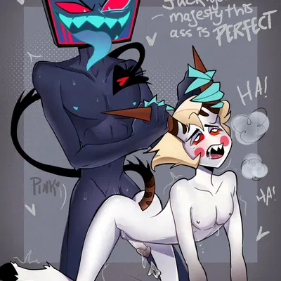 lucifer (hazbin hotel), vox (hazbin hotel) (hazbin hotel, hellaverse) created by pinksartdump