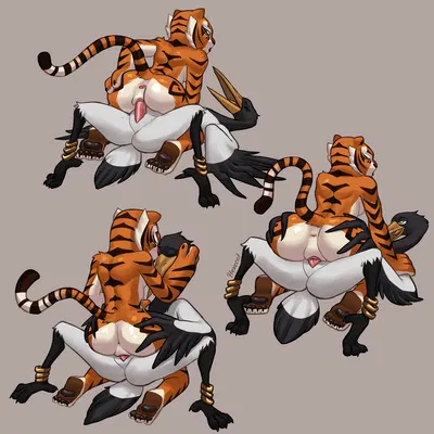 master crane, master tigress (dreamworks, kung fu panda) created by hexecat