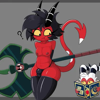 millie (helluva boss), moxxie (helluva boss) (hellaverse, helluva boss) created by poraka7