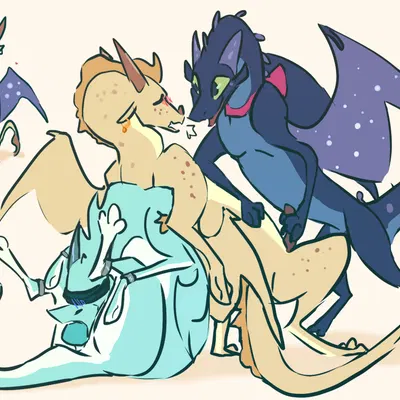 moonwatcher (wof), qibli (wof), winter (wof) (mythology, wings of fire) created by worngside