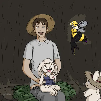 mother rabbit (solo farming in the tower), park sejun (solo farming in the tower), queen poisonous honeybee (solo farming in the tower) (solo farming in the tower) created by vylfgor