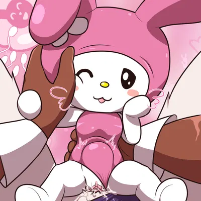my melody, reku (akubon) (onegai my melody, sanrio) created by evan harrey