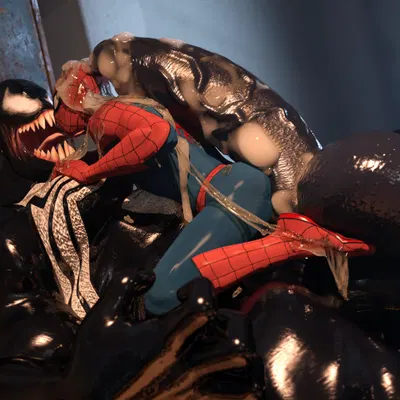 peter parker, spider-man (character), venom (marvel) (marvel, spider-man (series)) created by dazswole