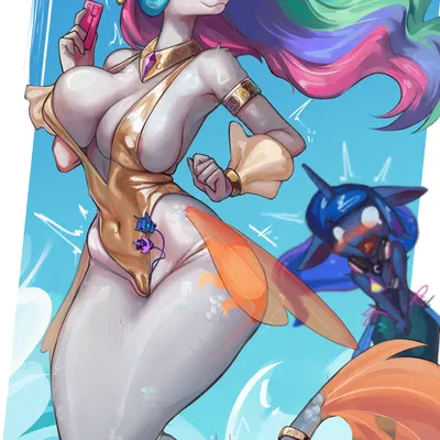 princess celestia (mlp), princess luna (mlp) (friendship is magic, hasbro) created by shanher