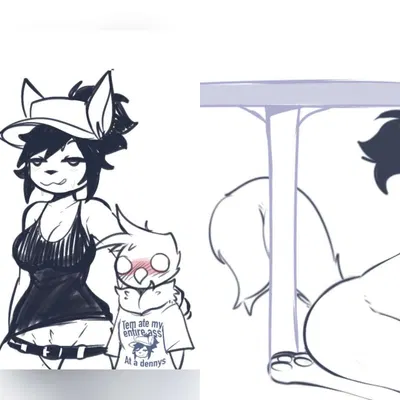 riley (giidenuts), temmie (undertale) (denny's, undertale) created by giidenuts