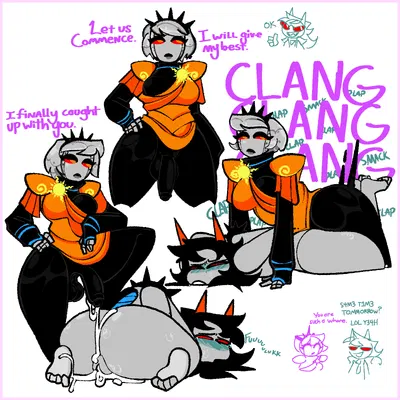 rose lalonde, terezi pyrope (homestuck, ms paint adventures) created by xenopavilia