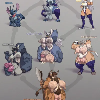 rumi usagiyama, stitch (lilo and stitch) (disney, european mythology) created by toby art