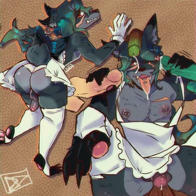 sasha volkov, theo lin, val (hoofydeer) (mythology) created by medusalewdles