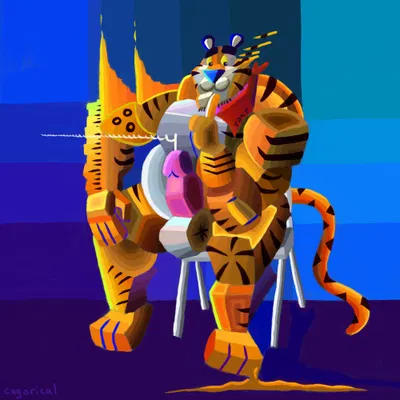 tony the tiger (frosted flakes, kellogg's) created by cagorical