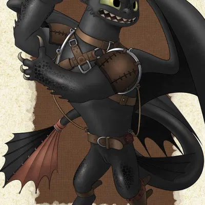 toothless (dreamworks, european mythology) created by tush (artist)