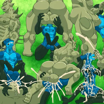 aether (aetherwarrior), dj shark (dj sharkowski) created by crimsonmercury7192