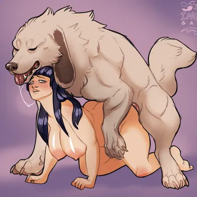 akamaru, hinata hyuga (naruto) created by impergator