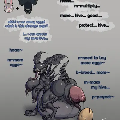 alien queen, judy hopps (alien (franchise), disney) created by toby art