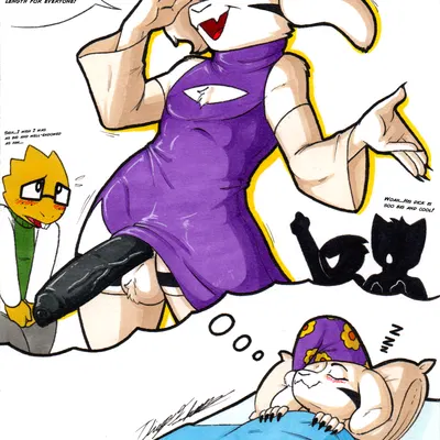 alphys, asriel dreemurr (god form) (undertale, undertale (series)) created by rotten owl