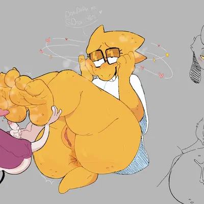 alphys, furby (twistedfurby) (undertale, undertale (series)) created by twistedfurby