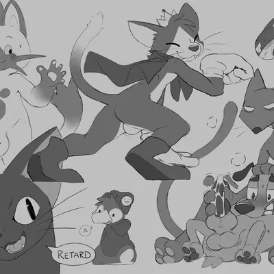 amanojaku (ghost stories), cait sith (ff7), courage the cowardly dog (character) (atlus, cartoon network) created by miau