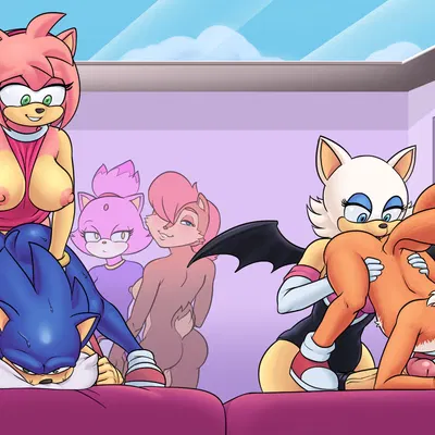 amy rose, blaze the cat, miles prower (archie comics, sega) created by nobody in particular
