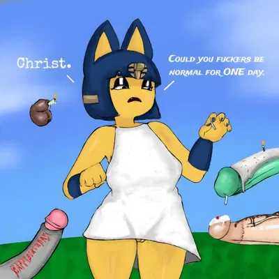 ankha (animal crossing), digby (animal crossing), raymond (animal crossing) (animal crossing, nintendo) created by jojispoon44
