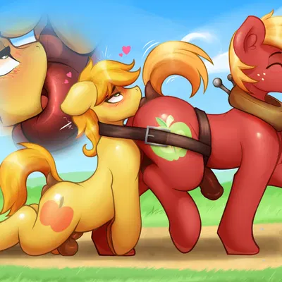 apple split (mlp), big macintosh (mlp), braeburn (mlp) (friendship is magic, hasbro) created by czu
