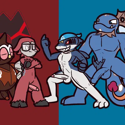 archie (pokemon), courtney (pokemon), matt (pokemon) (nintendo, pokemon) created by ultilix